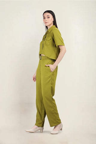 LIME SHIRT WITH FRONT POCKET AND MATCHING PANTS