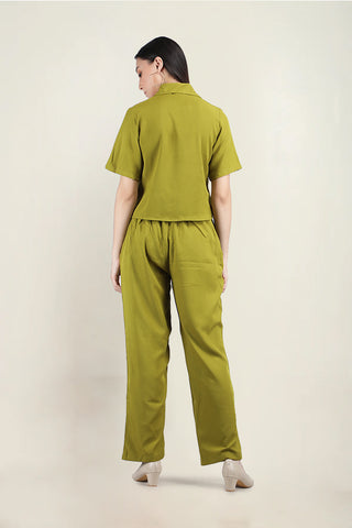 LIME SHIRT WITH FRONT POCKET AND MATCHING PANTS