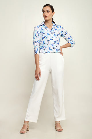 PRINTED TOP WITH CONTRAST PANT