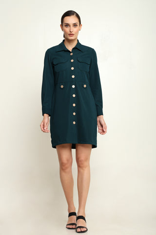 KNITTED SHIRT DRESS