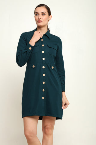 KNITTED SHIRT DRESS