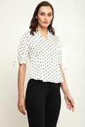 WHITE POLKA PRINT