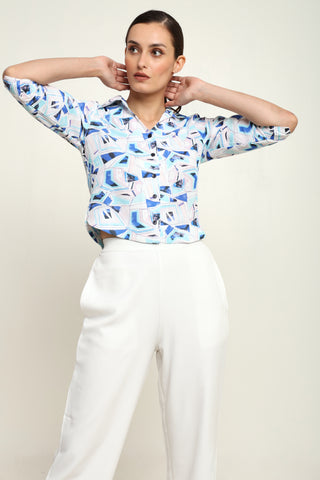 PRINTED TOP WITH CONTRAST PANT