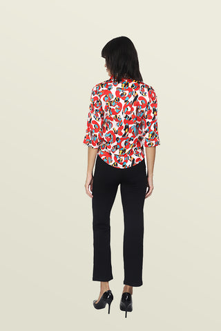 ABSTRACT PRINT KNOT SHIRT